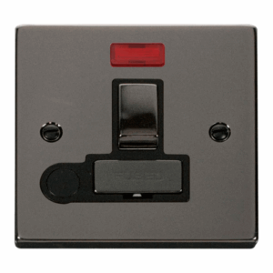 Click Deco 13A Fused Ingot Switched Connection Unit With Flex Outlet & Neon Black