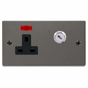 Click Deco 13A 1 Gang Dp Key Lockable Socket With Neon