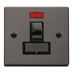 Click Deco 13A Fused Ingot Switched Connection Unit With Neon Black