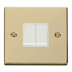 Click Deco 2 Gang 2 Way 10Ax Switch White