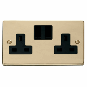 Click Deco 2 Gang 13A Dp Switched Socket Outlet Black