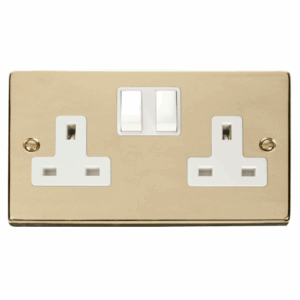 Click Deco 2 Gang 13A Dp Switched Socket Outlet White
