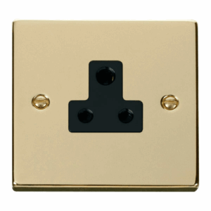 Click Deco 5A Round Pin Socket Outlet Black