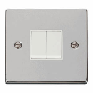 Click Deco 2 Gang 2 Way 10Ax Switch White