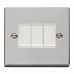 Click Deco 3 Gang 2 Way 10Ax Switch White