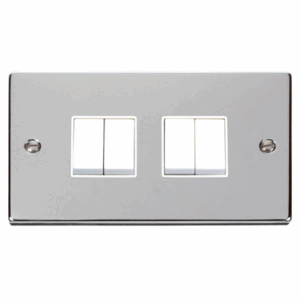 Click Deco 4 Gang 2 Way 10Ax Switch White