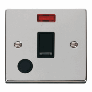 Click Deco 20A 1 Gang Dp Switch With Flex Outlet And Neon Black