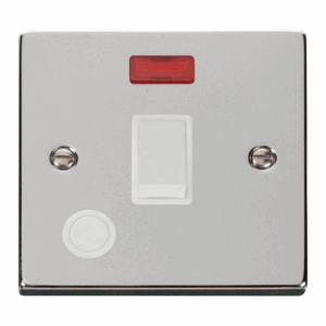 Click Deco 20A 1 Gang Dp Switch With Flex Outlet And Neon White