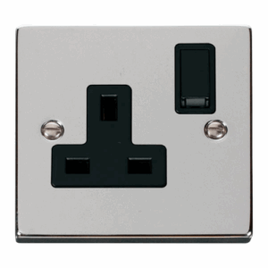 Click Deco 1 Gang 13A Dp Switched Socket Outlet Black
