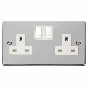 Click Deco 2 Gang 13A Dp Switched Socket Outlet White