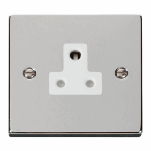 Click Deco 5A Round Pin Socket Outlet White