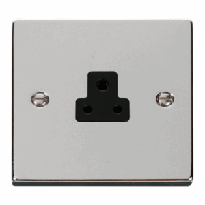 Click Deco 2A Round Pin Socket Outlet Black