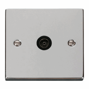 Click Deco Single Coaxial Socket Outlet Black