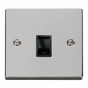 Click Deco Single Rj11 Socket (Ireland/Usa) Black