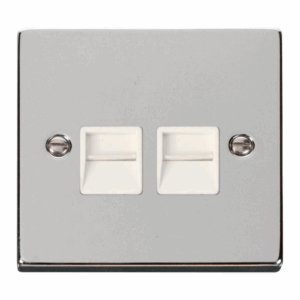 Click Deco Twin Telephone Socket Outlet Master White