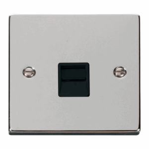 Click Deco Single Telephone Socket Outlet Secondary Black