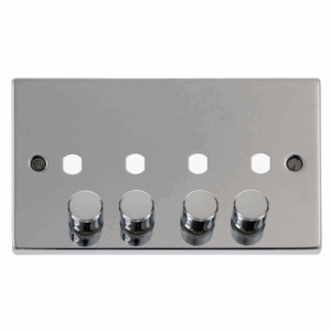 Click Deco 4 Gang Double Dimmer Plate & Knobs