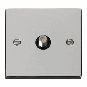 Click Deco 1 Gang Satellite Socket Outlet Black