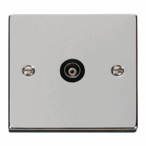 Click Deco Single Isolated Coaxial Socket Outlet Black