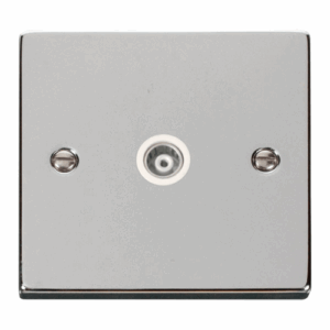 Click Deco Single Isolated Coaxial Socket Outlet White