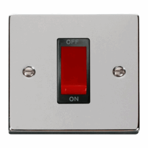 Click Deco 1 Gang 45A Dp Switch Black