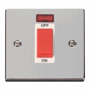 Click Deco 1 Gang 45A Dp Switch With Neon White
