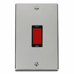 Click Deco 2 Gang 45A Dp Switch Black