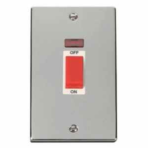 Click Deco 2 Gang 45A Dp Switch With Neon White