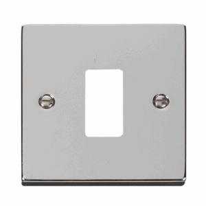 Click Deco 1 Gang GridPro Frontplate Polished Chrome