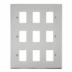 Click Deco 9 Gang GridPro Frontplate Polished Chrome
