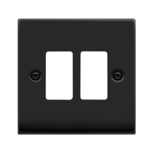 Click Deco GridPro 2 Gang Deco Plate Matt Black