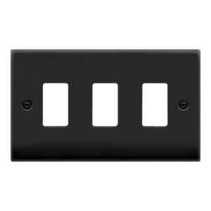 Click Deco GridPro 3 Gang Deco Plate Matt Black