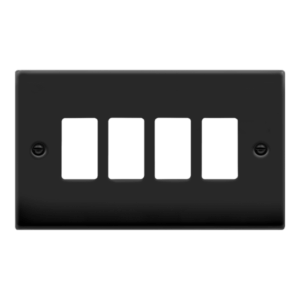 Click Deco GridPro 4 Gang Deco Plate Matt Black
