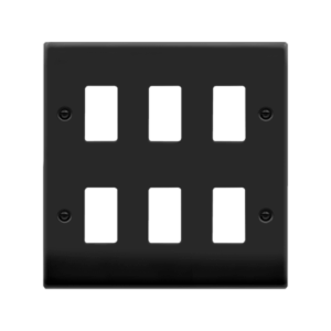 Click Deco GridPro 6 Gang Deco Plate Matt Black