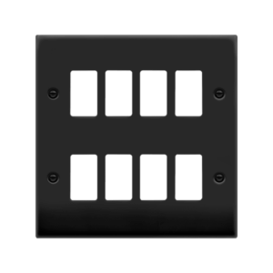 Click Deco GridPro 8 Gang Deco Plate Matt Black