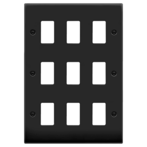 Click Deco GridPro 9 Gang Deco Plate Matt Black