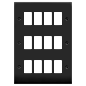 Click Deco GridPro 12 Gang Deco Plate Matt Black