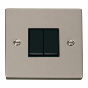 Click Deco 2 Gang 2 Way 10Ax Switch Black