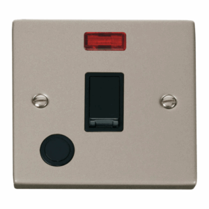 Click Deco 20A 1 Gang Dp Switch With Flex Outlet And Neon Black
