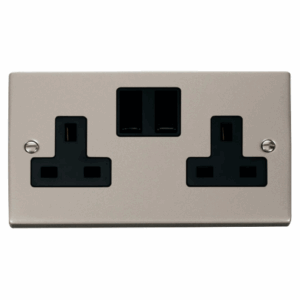 Click Deco 2 Gang 13A Dp Switched Socket Outlet Black