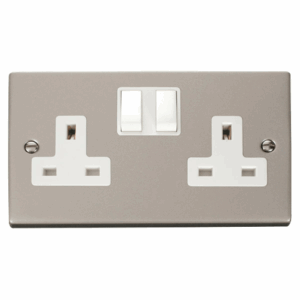 Click Deco 2 Gang 13A Dp Switched Socket Outlet White
