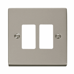 Click Deco 2 Gang GridPro Frontplate Pearl Nickel