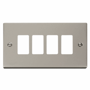 Click Deco 4 Gang GridPro Frontplate Pearl Nickel