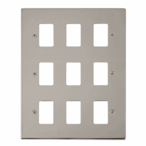 Click Deco 9 Gang GridPro Frontplate Pearl Nickel