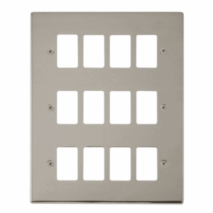 Click Deco 12 Gang GridPro Frontplate Pearl Nickel