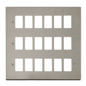 Click Deco 18 Gang GridPro Frontplate Pearl Nickel