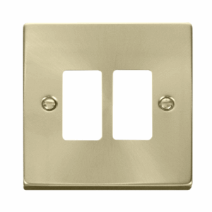Click Deco 2 Gang GridPro Frontplate Satin Brass