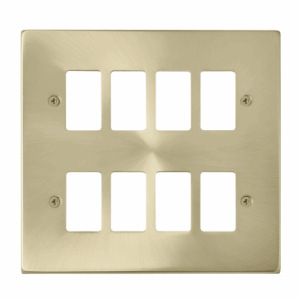 Click Deco 8 Gang GridPro Frontplate Satin Brass