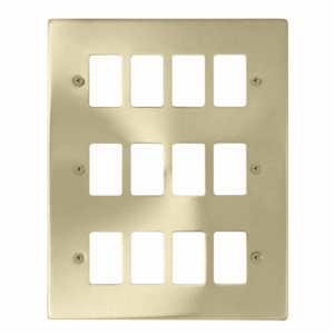 Click Deco 12 Gang GridPro Frontplate Satin Brass