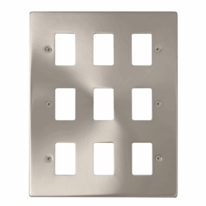 Click Deco 9 Gang GridPro Frontplate Satin Chrome